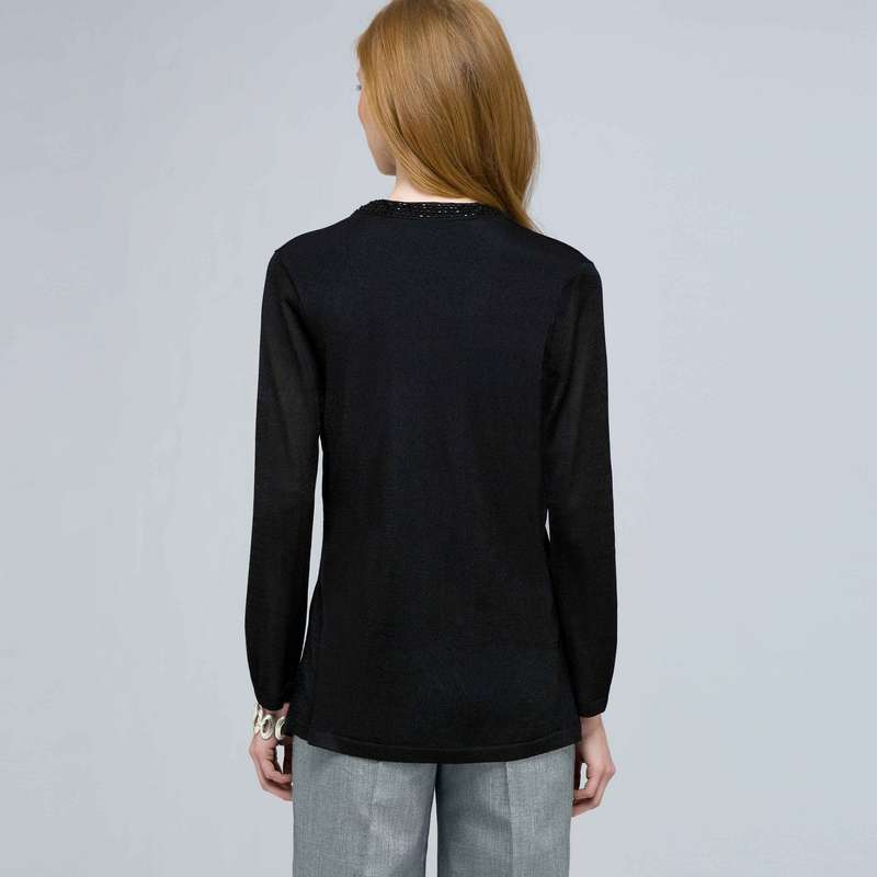 Beaded Cardigan, Black Multi, large image number 1